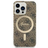 Guess GUBPP13LH4EACSW Apple iPhone 13 Pro maciņš + bezvadu lādētājs, brūns cietais maciņš, 4G Print, MagSafe