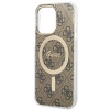 Guess GUBPP13LH4EACSW Apple iPhone 13 Pro maciņš + bezvadu lādētājs, brūns cietais maciņš, 4G Print, MagSafe