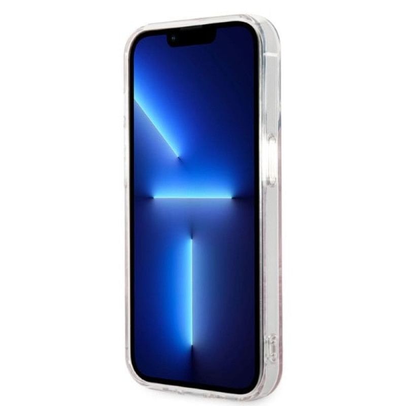 Guess GUBPP14LHJEACSP Maciņš + bezvadu lādētājs Apple iPhone 14 Pro, Jungle, rozā cietais maciņš, MagSafe
