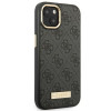 Guess GUHMP14MU4GPRK Apple iPhone 14 Plus / 15 Plus melns cietais maciņš, 4G Logo Plate, MagSafe