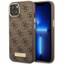 Guess GUHMP14MU4GPRW Apple iPhone 14 Plus / 15 Plus brūns cietais maciņš, 4G Logo Plate, MagSafe
