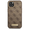 Guess GUHMP14MU4GPRW Apple iPhone 14 Plus / 15 Plus brūns cietais maciņš, 4G Logo Plate, MagSafe