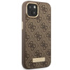 Guess GUHMP14MU4GPRW Apple iPhone 14 Plus / 15 Plus brūns cietais maciņš, 4G Logo Plate, MagSafe