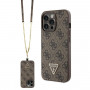 Guess GUHCP13LP4TDSCPW Apple iPhone 13/13 Pro brūns cietais maciņš, Crossbody 4G Metal Logo