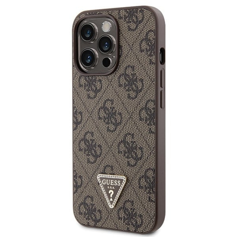 Guess GUHCP13LP4TDSCPW Apple iPhone 13/13 Pro brūns cietais maciņš, Crossbody 4G Metal Logo