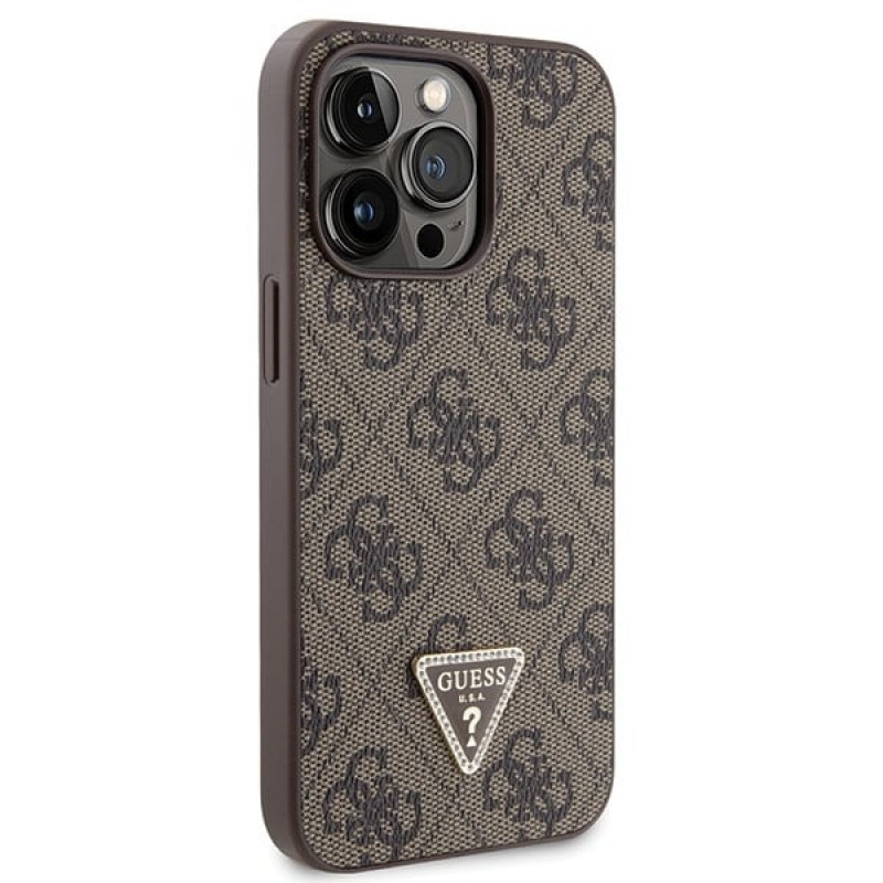 Guess GUHCP13LP4TDSCPW Apple iPhone 13/13 Pro brūns cietais maciņš, Crossbody 4G Metal Logo