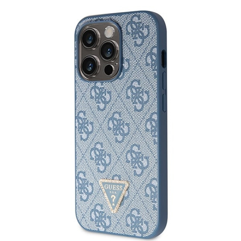 Guess GUHCP14XP4TDSCPB Apple iPhone 14 Pro Max zils cietais maciņš, Crossbody 4G Metal Logo