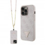Guess GUHCP13LP4TDSCPP Apple iPhone 13/13 Pro rozā cietais maciņš, Crossbody 4G Metal Logo