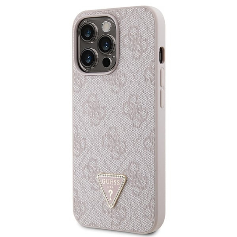 Guess GUHCP13LP4TDSCPP Apple iPhone 13/13 Pro rozā cietais maciņš, Crossbody 4G Metal Logo
