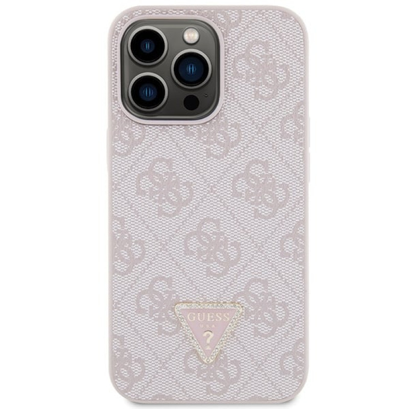 Guess GUHCP13LP4TDSCPP Apple iPhone 13/13 Pro rozā cietais maciņš, Crossbody 4G Metal Logo