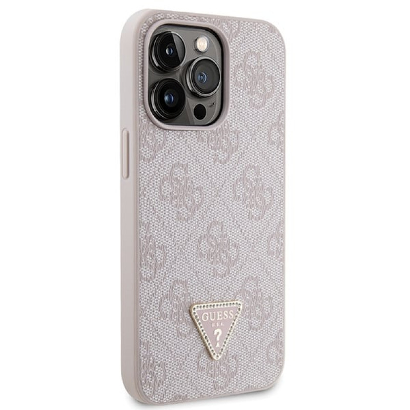 Guess GUHCP13LP4TDSCPP Apple iPhone 13/13 Pro rozā cietais maciņš, Crossbody 4G Metal Logo