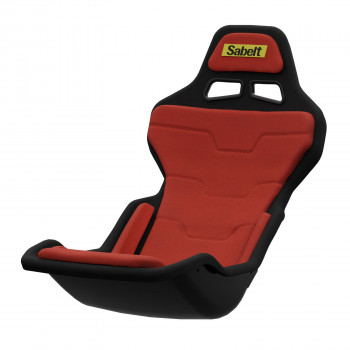 Sabelt SRP-1 simracing sēdeklis, stiklašķiedras korpuss, formula dizains, polsterēts, sacīkšu sarkans