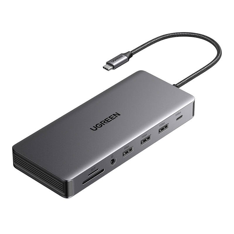 Ugreen Revodok Pro 313 USB-C klēpjdatora dokstacija (15978), UGR1851, 100 W, pelēka