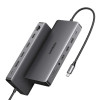Ugreen Revodok Pro 313 USB-C klēpjdatora dokstacija (15978), UGR1851, 100 W, pelēka