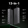 Ugreen Revodok Pro 313 USB-C klēpjdatora dokstacija (15978), UGR1851, 100 W, pelēka