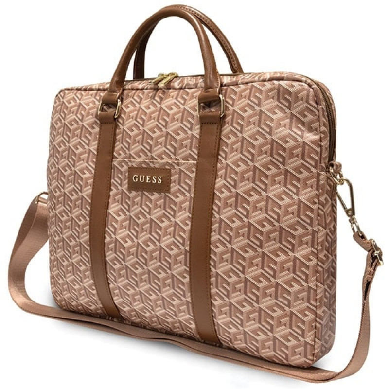 Guess GCube Stripes GUCB15HGCFSEW portatīvā datora soma, līdz 16 collām, brūna
