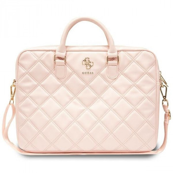 Guess GUCB15ZPSQSSGP 16 collu klēpjdatora soma, Quilted 4G, rozā