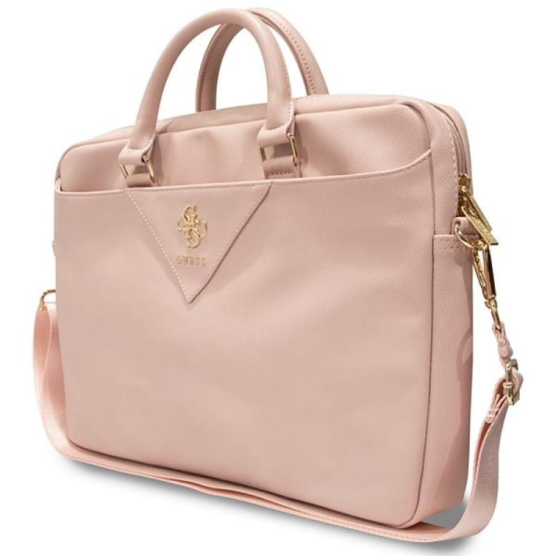 Guess GUCB15ZPGSTEGP 16 collu klēpjdatora soma, Triangle 4G, rozā