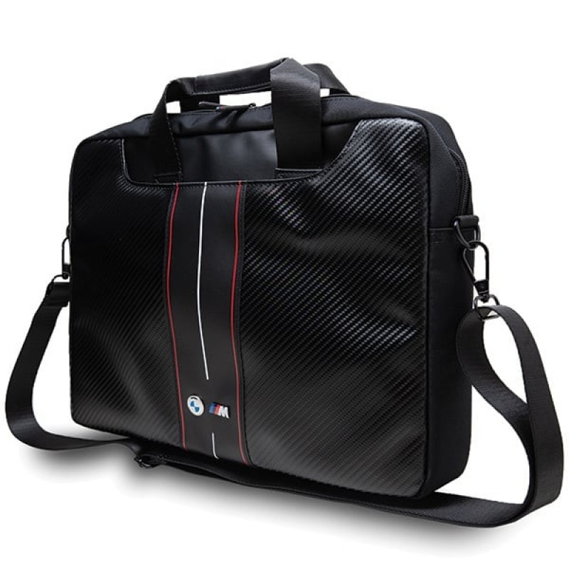 BMW BMCB15COMSCAKR portatīvā datora soma 15", Carbon Red Stripes, melna