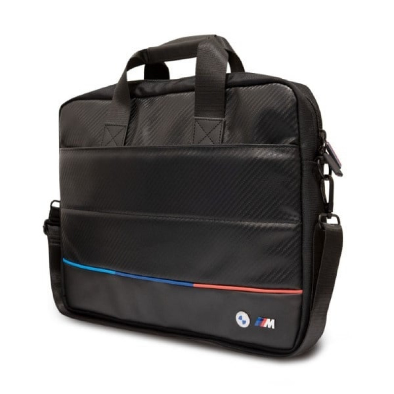BMW BMCB15PUCARTCBK klēpjdatora soma līdz 16 collām, Carbon Tricolor, melna