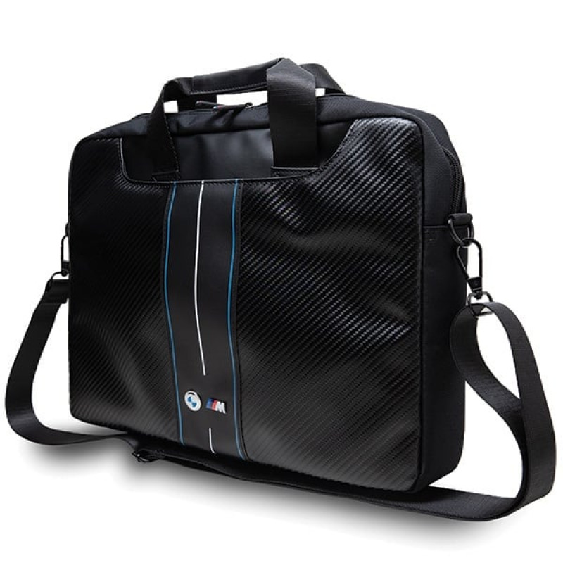 BMW BMCB15COMSCAKL portatīvā datora soma 15 collas, Carbon Blue Stripes, melna
