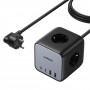 Ugreen CD268 kontaktligzdu bloks kubs 65W USB-A/USB-C + 3x AC, melns
