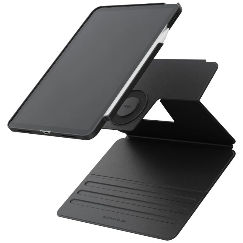 UNIQ Rovus Snapmount Magnetic 360 Rotating Detachable planšetdatora maciņš Apple iPad Pro 11 2024, melns