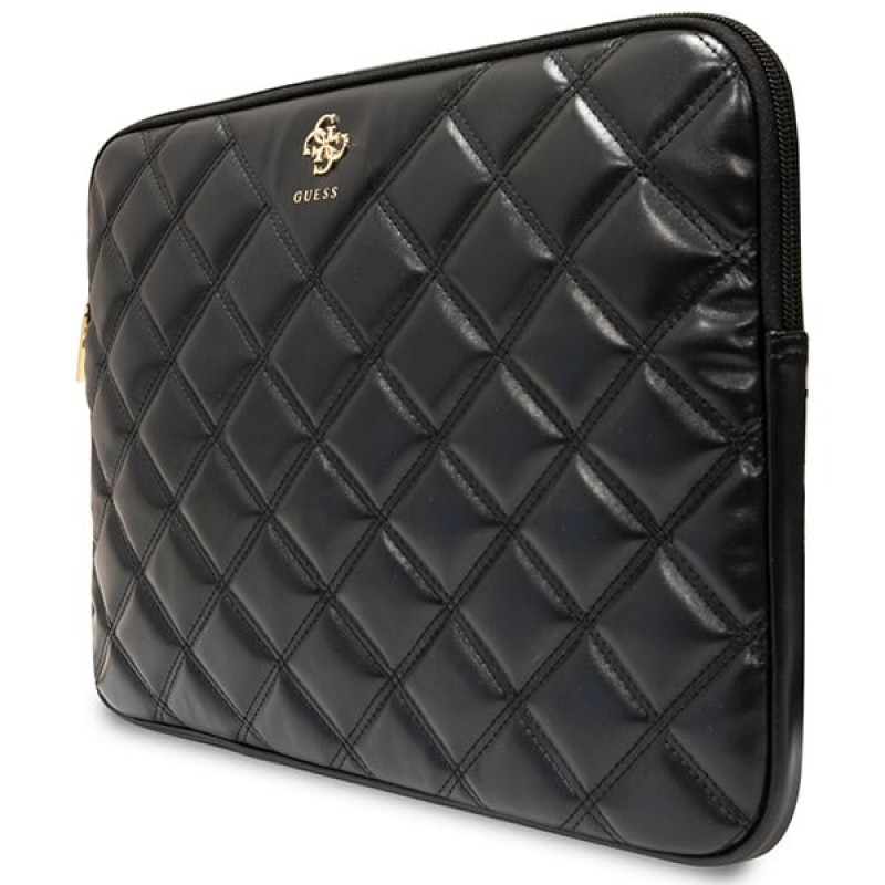 Guess GUCS14ZPSQSSGK portatīvā datora futrālis, 14 collas, Quilted 4G, melns