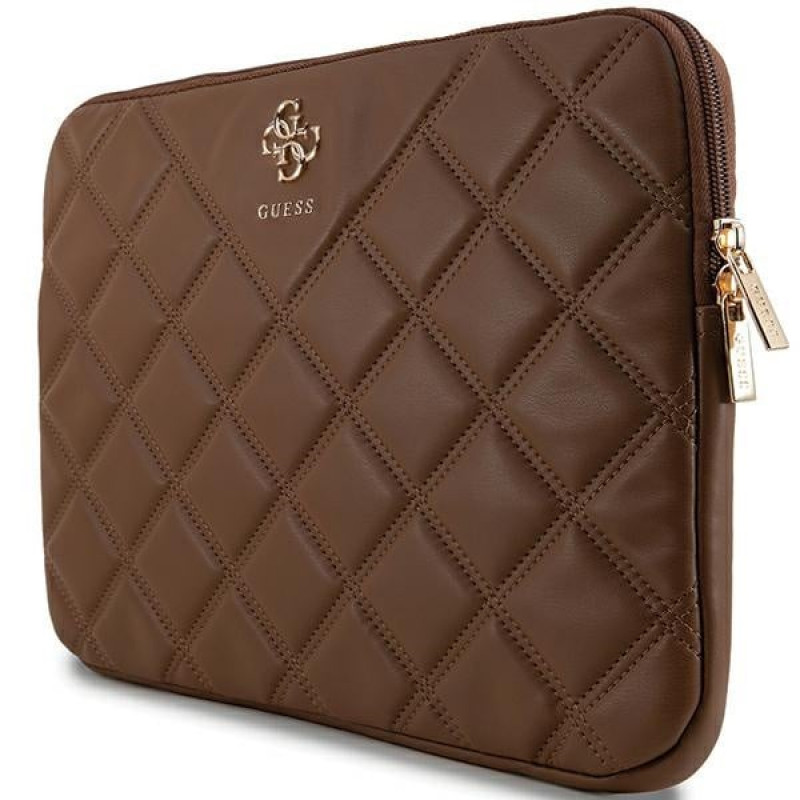 Guess Quilted 4G portatīvā datora futrālis GUCS14ZPSQSSGW 14", brūns