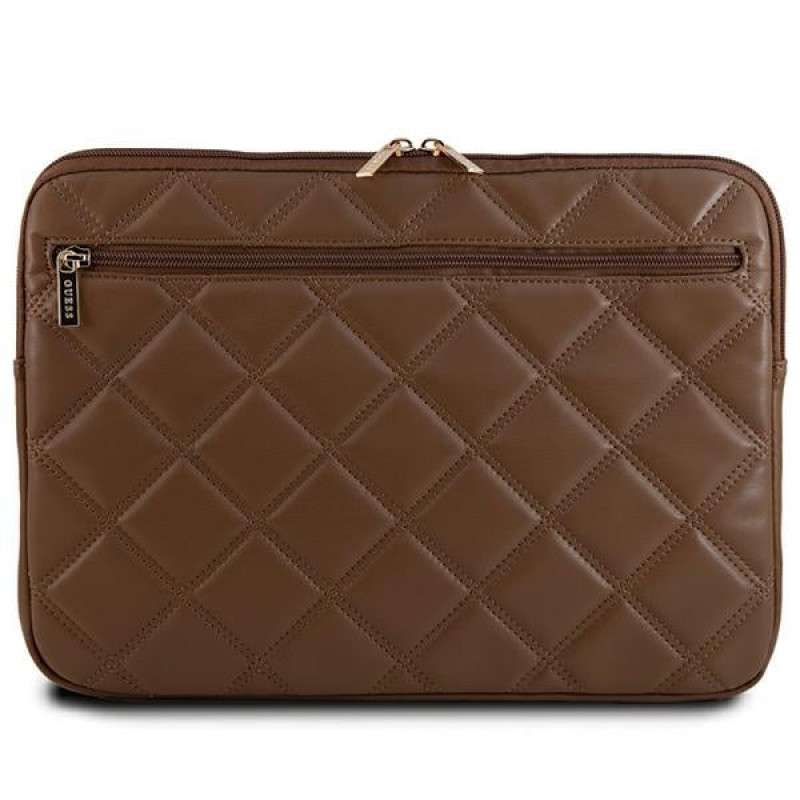 Guess Quilted 4G portatīvā datora futrālis GUCS14ZPSQSSGW 14", brūns