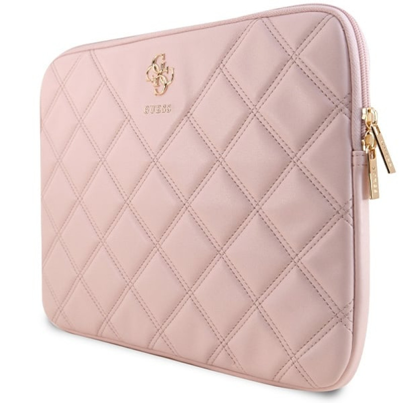 Guess Quilted 4G portatīvā datora futrālis GUCS14ZPSQSSGP 14", rozā