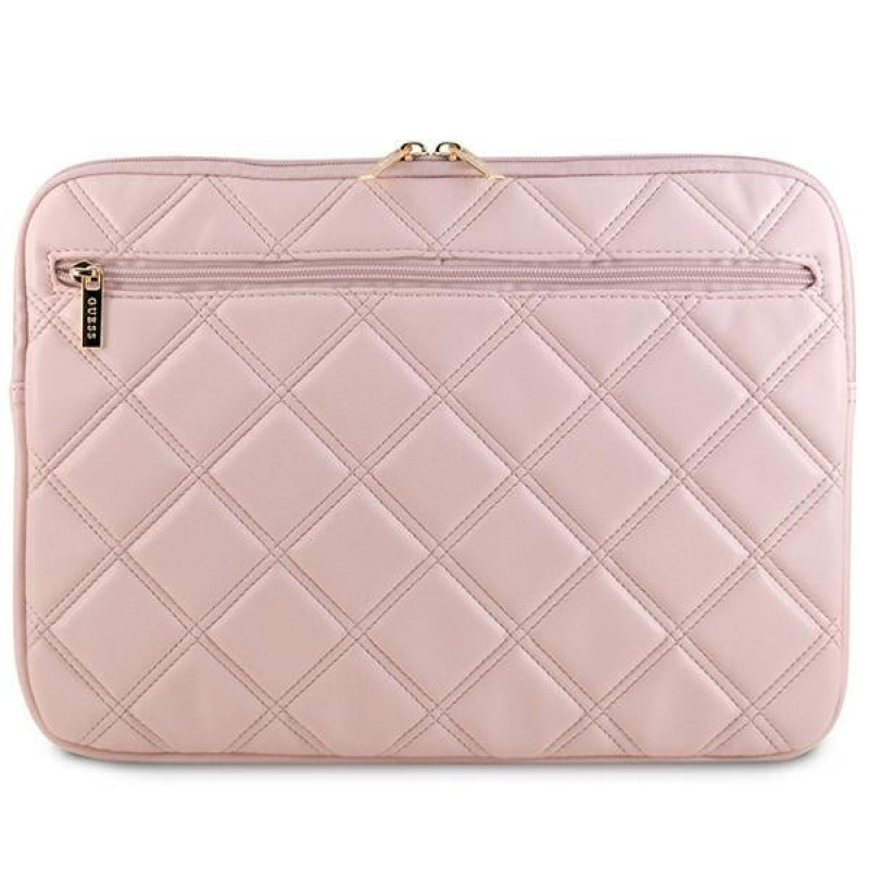 Guess Quilted 4G portatīvā datora futrālis GUCS14ZPSQSSGP 14", rozā