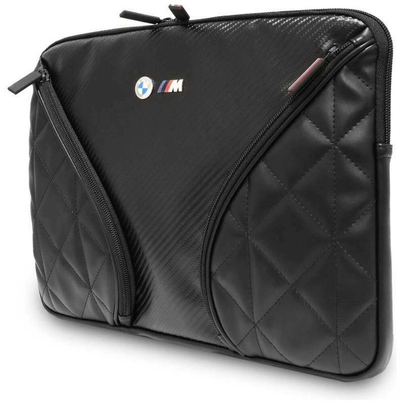 BMW Carbon Pockets & Metal Logo klēpjdatora maciņš 14", melns