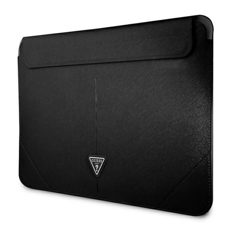 Guess GUCS14PSATLK Saffiano Triangle Logo portatīvā datora futrālis 13/14", melns