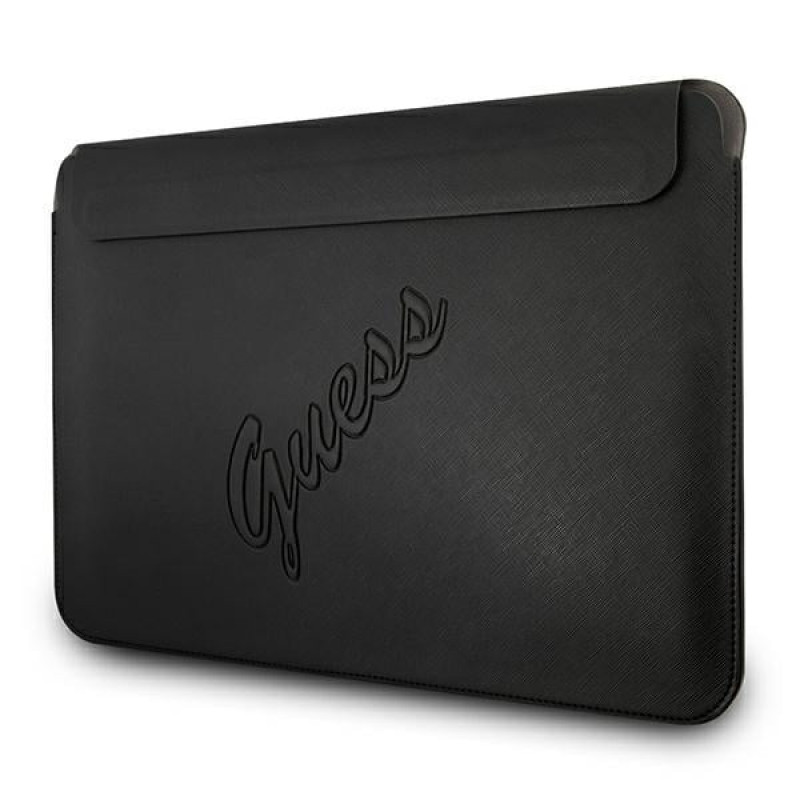 Guess GUCS13PUSASBK Saffiano Script futrālis 13" klēpjdatoram, melns