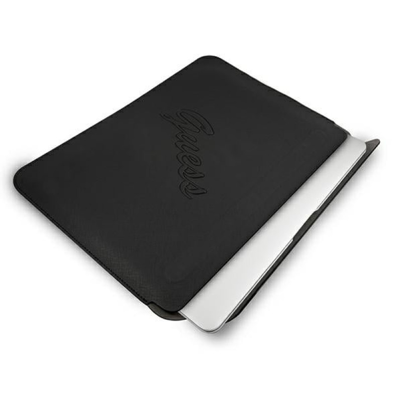 Guess GUCS13PUSASBK Saffiano Script futrālis 13" klēpjdatoram, melns