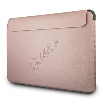 Guess GUCS13PUSASPI Saffiano Script futrālis 13" portatīvajam datoram, rozā