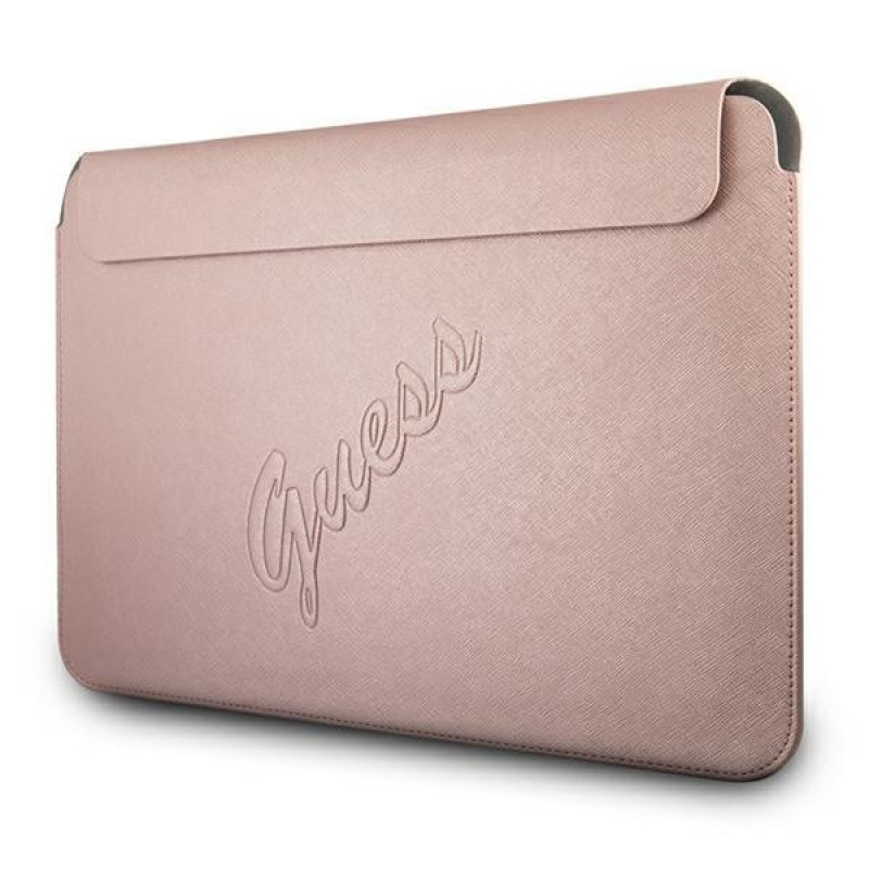 Guess GUCS13PUSASPI Saffiano Script futrālis 13" portatīvajam datoram, rozā