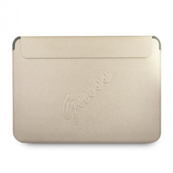 Guess GUCS13PUSASLG Saffiano Script futrālis 13" portatīvajam datoram, zelta