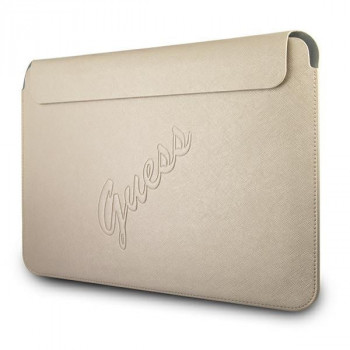 Guess GUCS13PUSASLG Saffiano Script futrālis 13" portatīvajam datoram, zelta