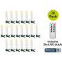 Goobay 75258 bezvadu LED Ziemassvētku eglītes sveces (20 gab.), t.sk. 20x AAA (LR03), klipši, tālvadības pults, taimeris, regulējams spilgtums, silti balts (2600 K)