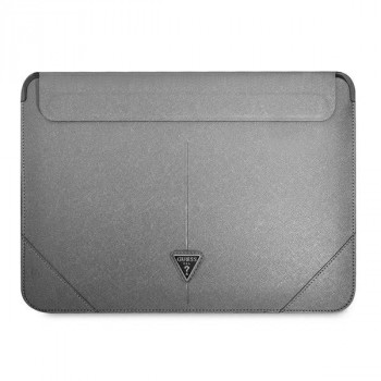 Guess GUCS14PSATLG klēpjdatora futrālis 13/14 collas, Saffiano Triangle, sudraba
