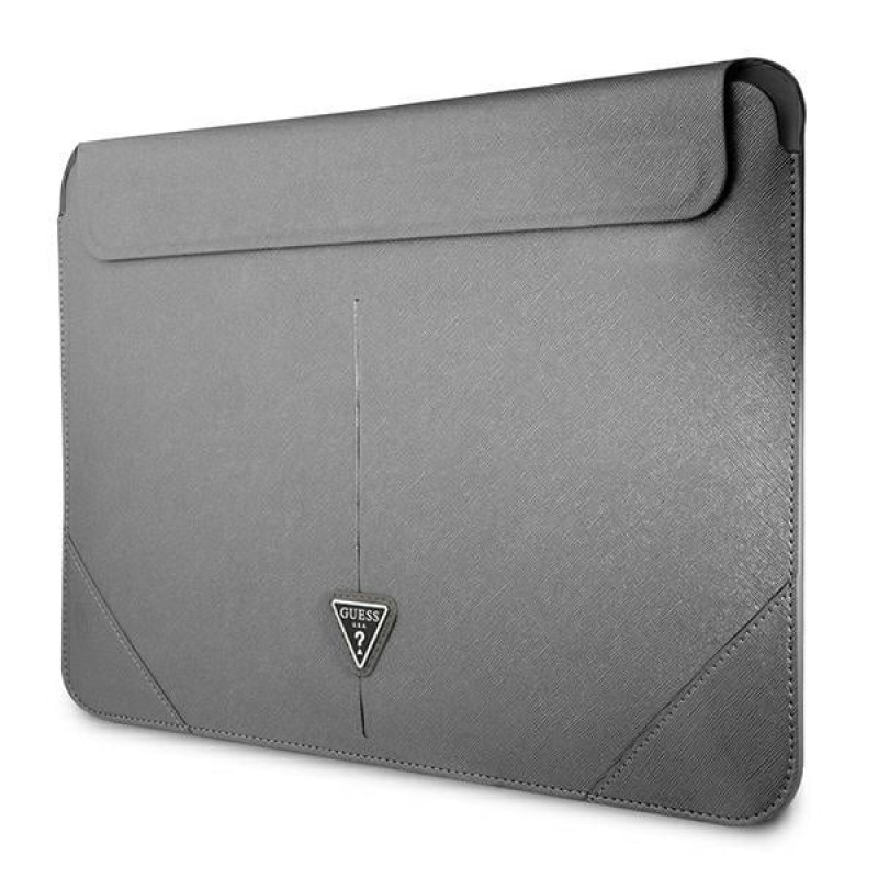 Guess GUCS14PSATLG klēpjdatora futrālis 13/14 collas, Saffiano Triangle, sudraba