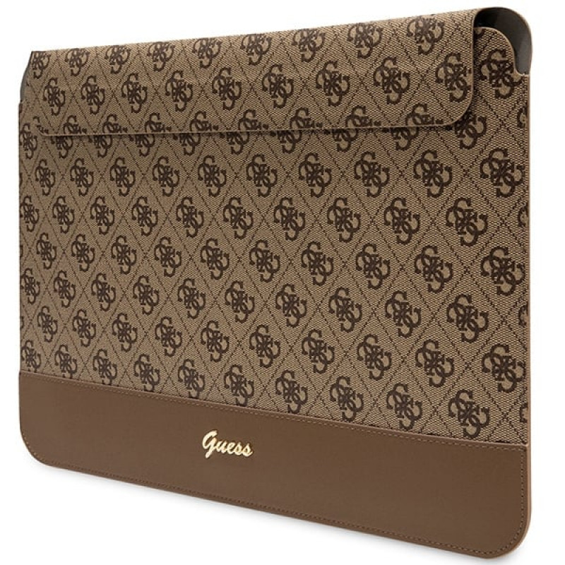 Guess GUCS14PS4SGW klēpjdatora futrālis 14 collas, 4G Stripe Metal Logo, brūns