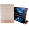 Guess GUFCP12PS4SGP Apple iPad Pro 12.9" (2020/2021/2022, 4th/5th/6th gen) grāmatveida futrālis, 4G Stripe Allover, rozā