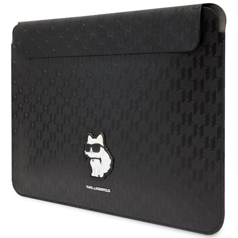 Karl Lagerfeld KLCS14SAKHPCK portatīvā datora futrālis 14 collām, melns, Saffiano Monogram Choupette