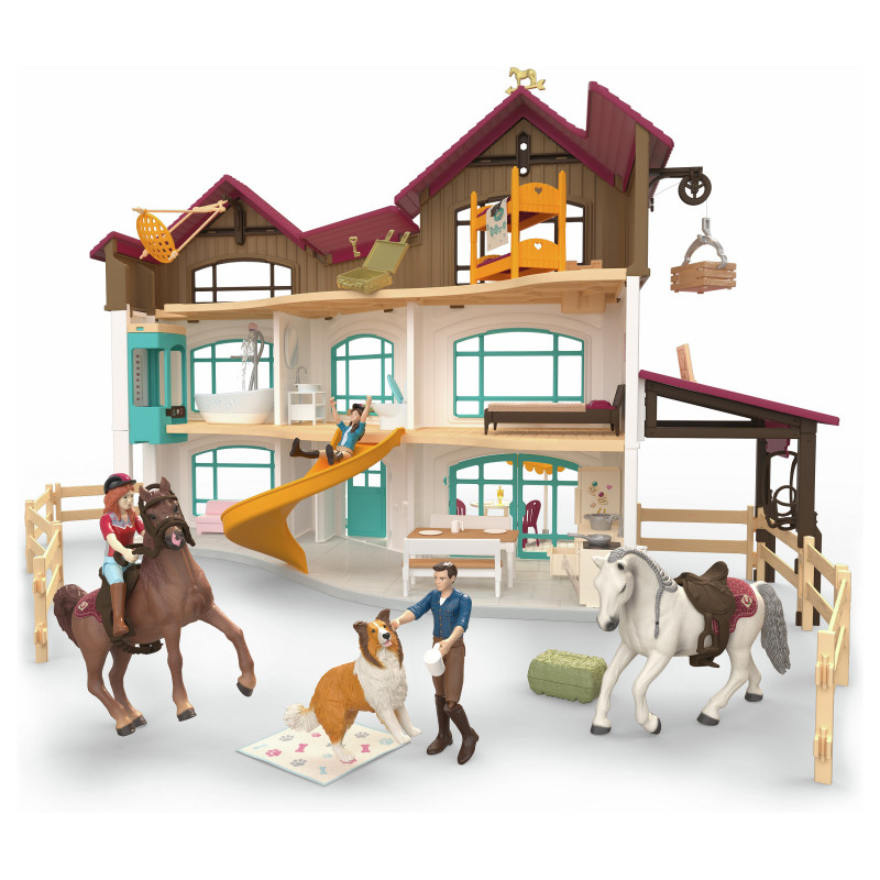 Schleich Horse Club rotaļu komplekts ar villu pie ezera un aploku 42785
