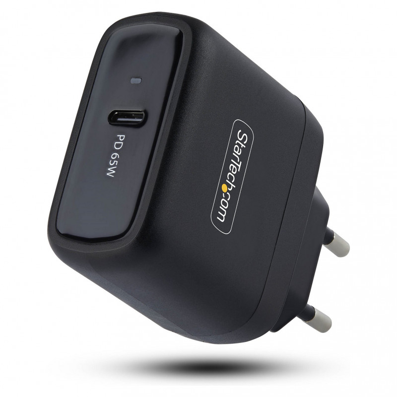 StarTech.com 1065EB-WALL-CHARGER 65 W USB-C GaN portatīvā datora sienas lādētājs, melns
