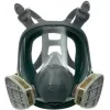3M 6800 pilnas sejas daudzreiz lietojams respirators, vidējs, silikons, polikarbonāta lēca, bajonetes filtra savienojums, pelēks/melns