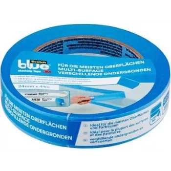3M ScotchBlue Original daudzvirsmām paredzētā krāsotāja līmlente 2090, 24 mm x 41 m, zila, tīra noņemšana 14 dienu laikā, iekštelpu/āra 2090DABE24